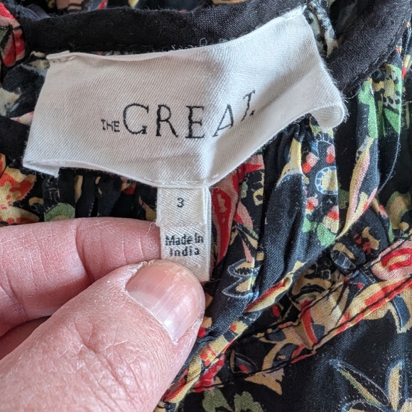 The Great The Breeze Dress Black Floral sz 3 Large - Picture 9 of 9